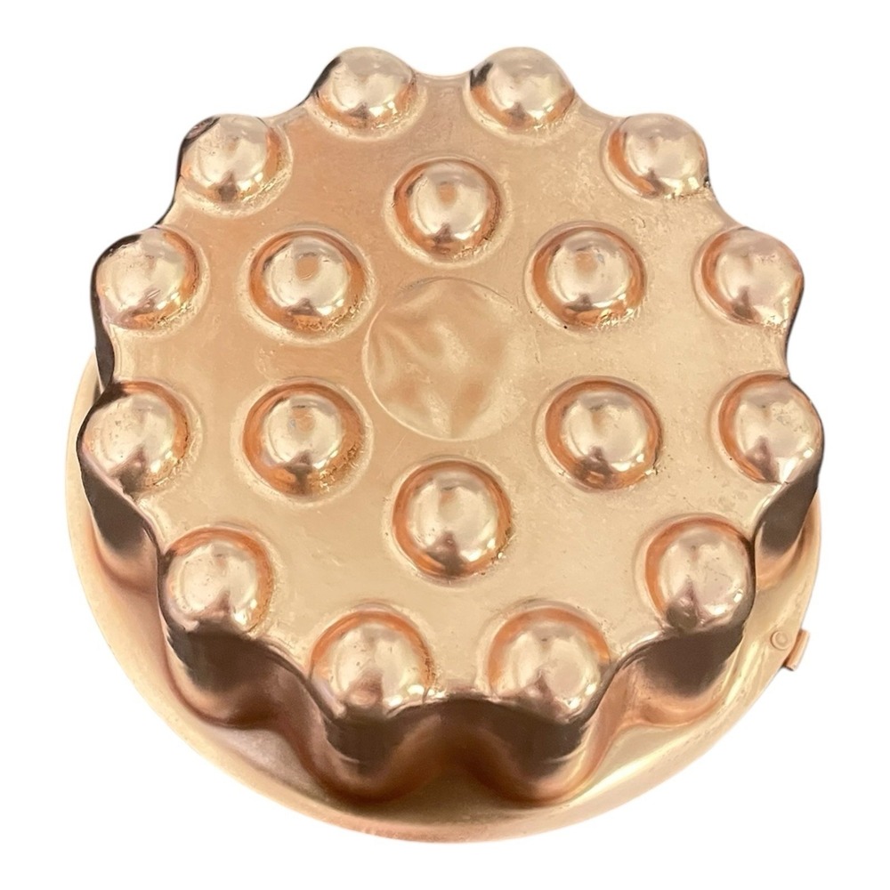 Copper Tone Round Jello Mold Pan 4 Cups 6.75" Vtg Kitchen Wall Decor‎